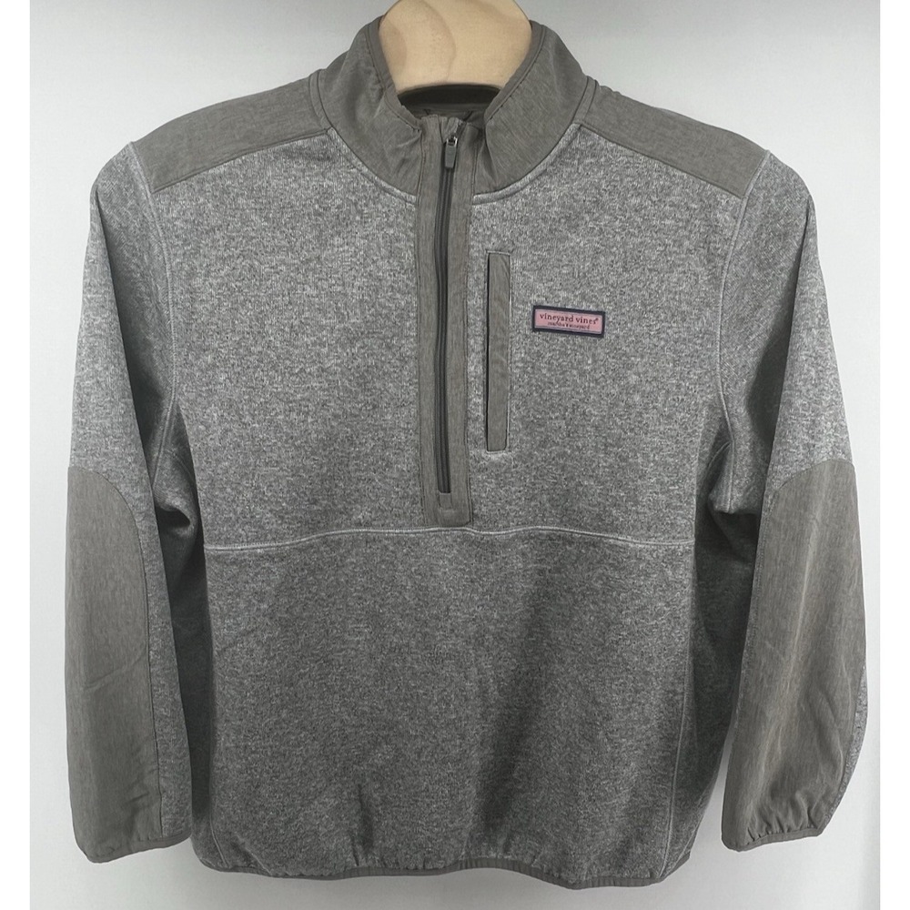 Vineyard Vines Men's Mountain Sweater Fleece 1/4 Zip Pullover Heather Gray XXL
